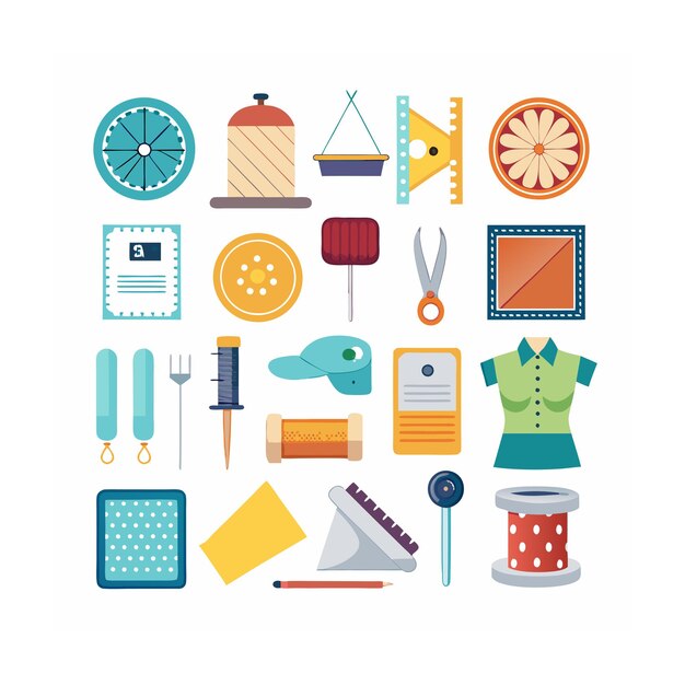 Zestaw próbek tkanin i nici